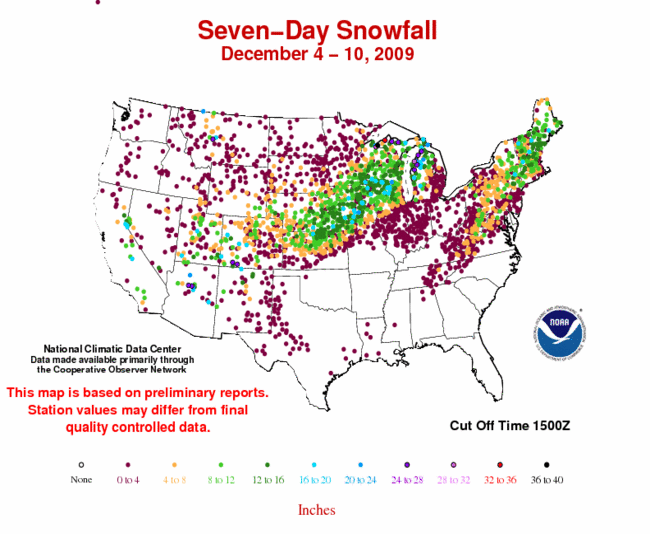 December snowstorm. Source: National Climatic Data Center