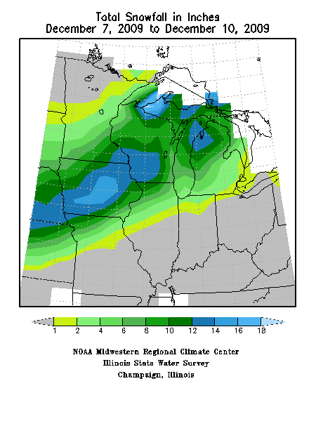 December snowstorm. Source: Midwestern Regional Climate Center